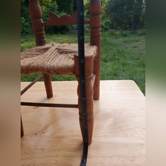 Rare Vintage Wood Ladder Back Quilted nest Seat Doll Teddy Bear Chair. - Picture 11 of 13